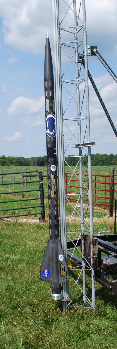 ALICE flight-vehicle assembled on the launch rail